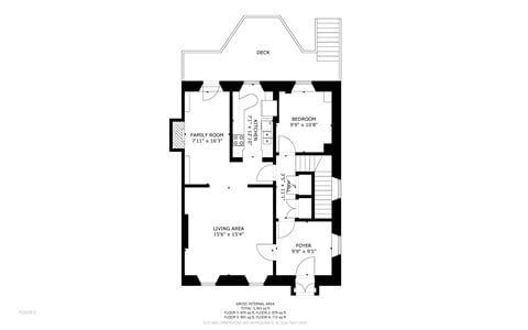 Floor plan for 1 bed, 1 bath
